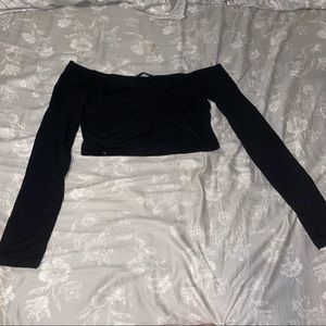 Shein Black Cropped Long Sleeve